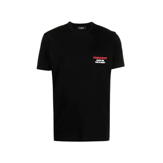 Chic Black Logo-Essence Cotton Tee