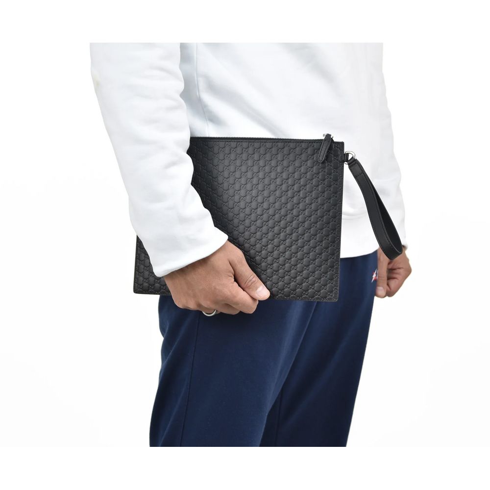 Black Calfskin Men Clutch