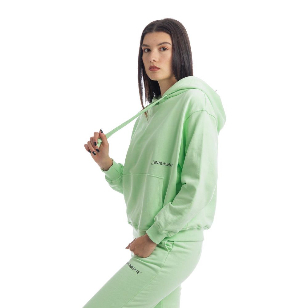 Chic Green Cotton Hooded Sweatshirt