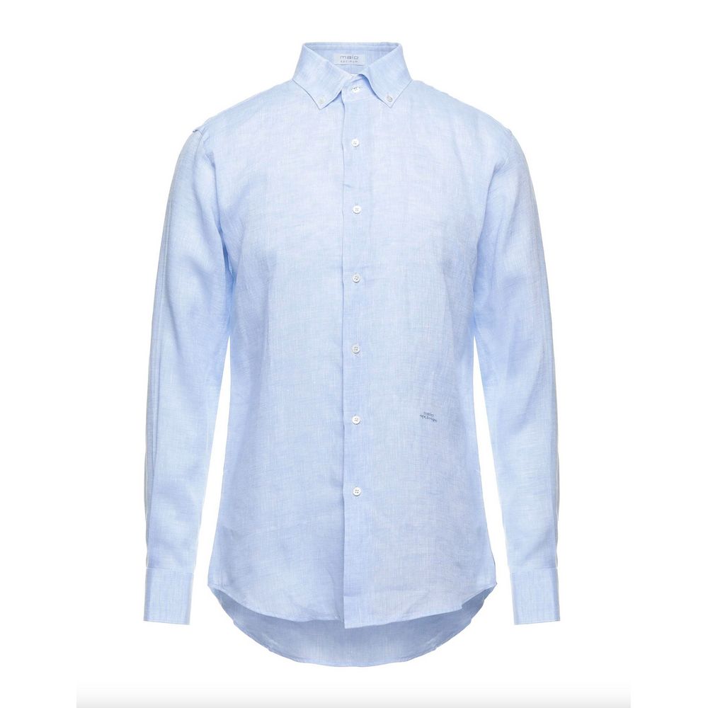 Elegant Light Blue Linen Shirt