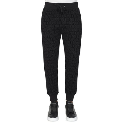 Velvet Logo Cotton Tracksuit Trousers