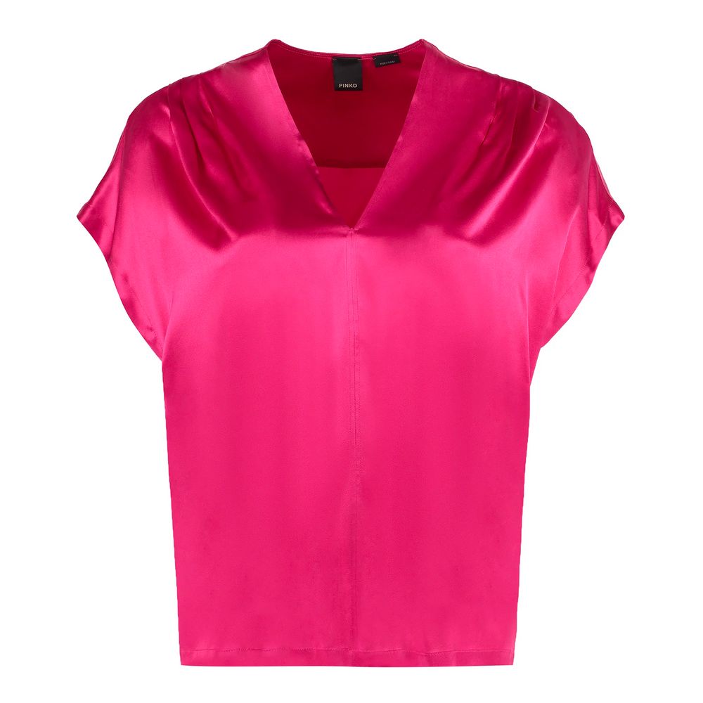 Elegant Fuchsia Silk Blend Blouse