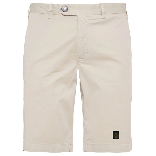 Elegant Beige Bermuda Shorts with Logo Patch