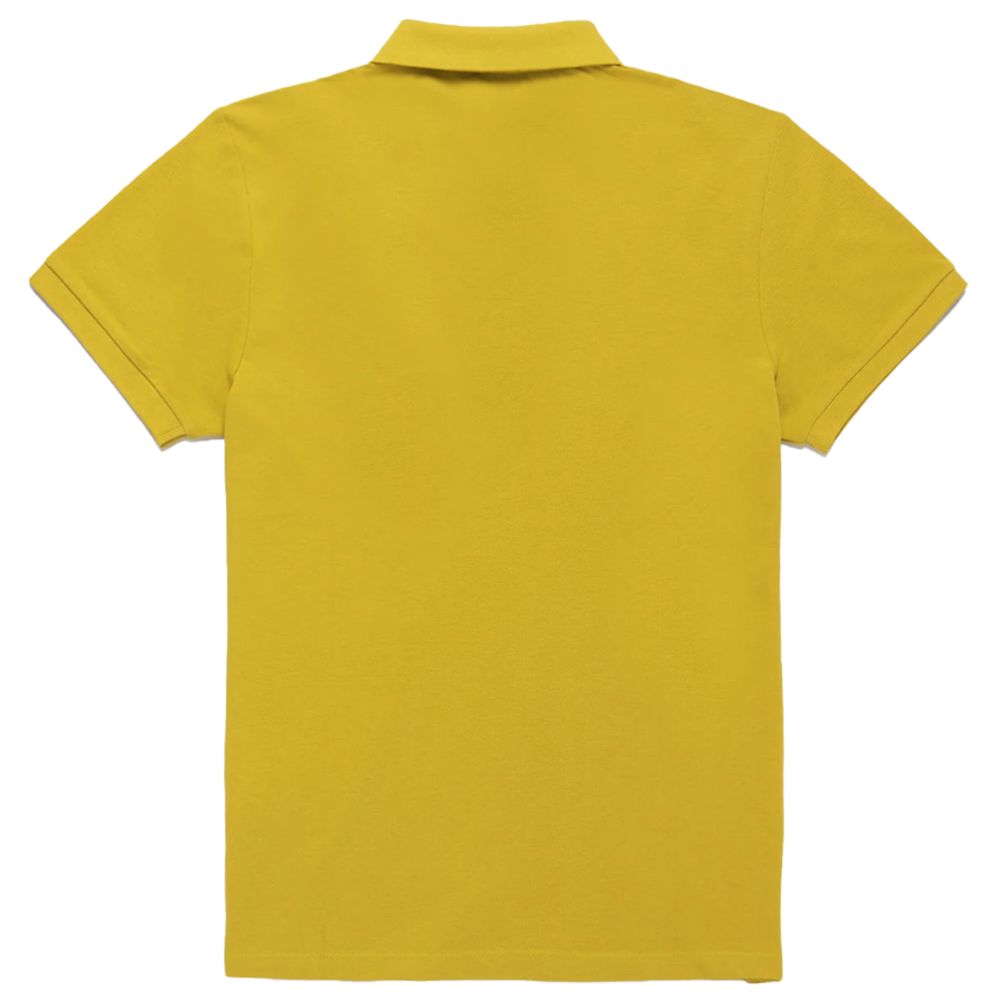 Yellow Cotton Men Polo