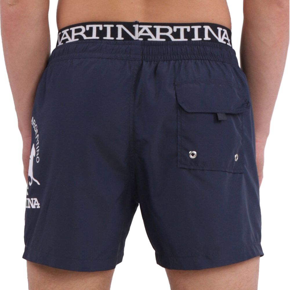 Sleek Blue Men's Boxer Swim Shorts