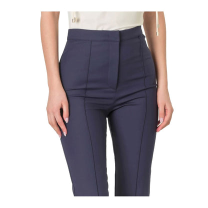 Sleek High Waist Flared Ankle Trousers