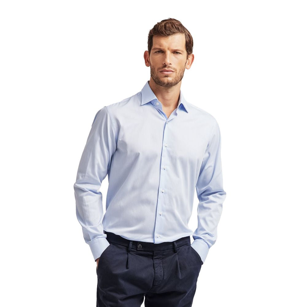 Light Blue Cotton Men Shirt