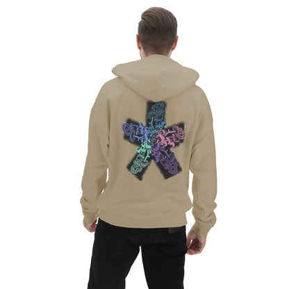 Beige Cotton Logo Hoodie with Back Print