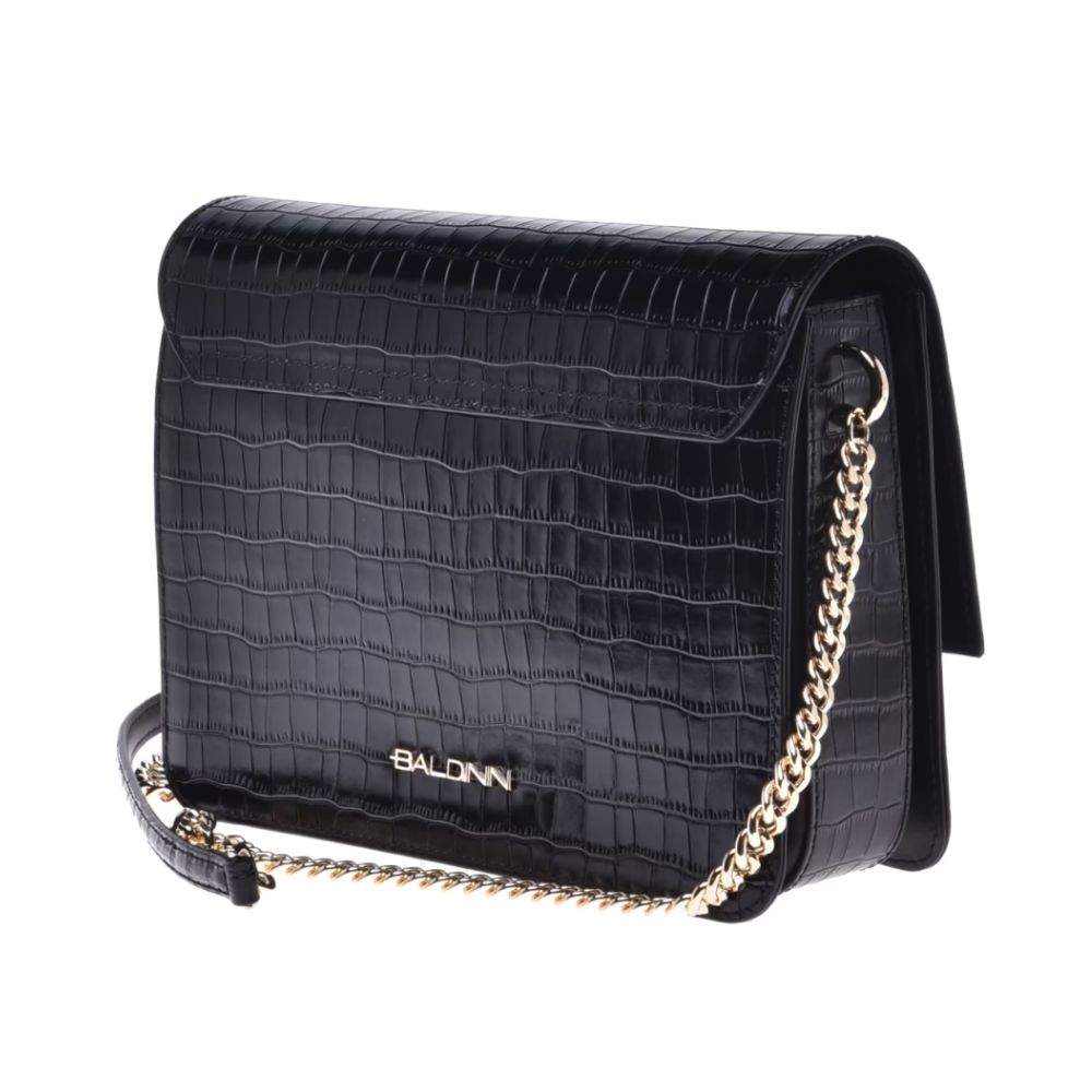 Elegant Python-Print Calfskin Shoulder Bag