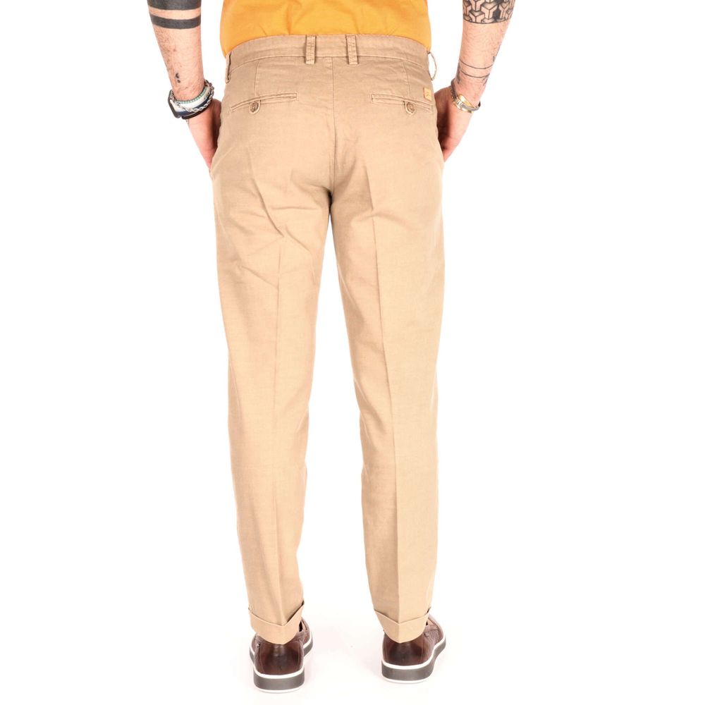 Chic Beige Cotton Chino Trousers