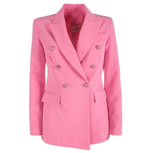 Elegant Pink Nylon Classic Jacket