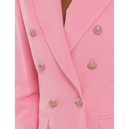 Elegant Pink Nylon Classic Jacket