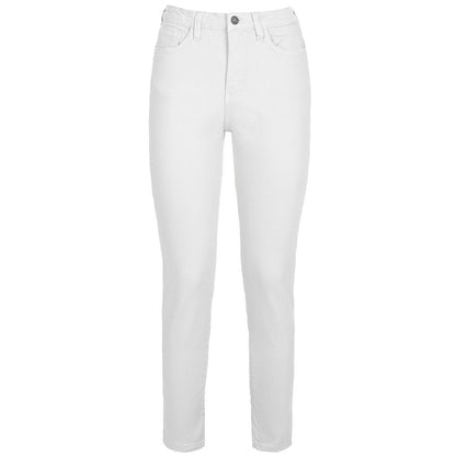 Chic White Cotton Blend Trousers for Women