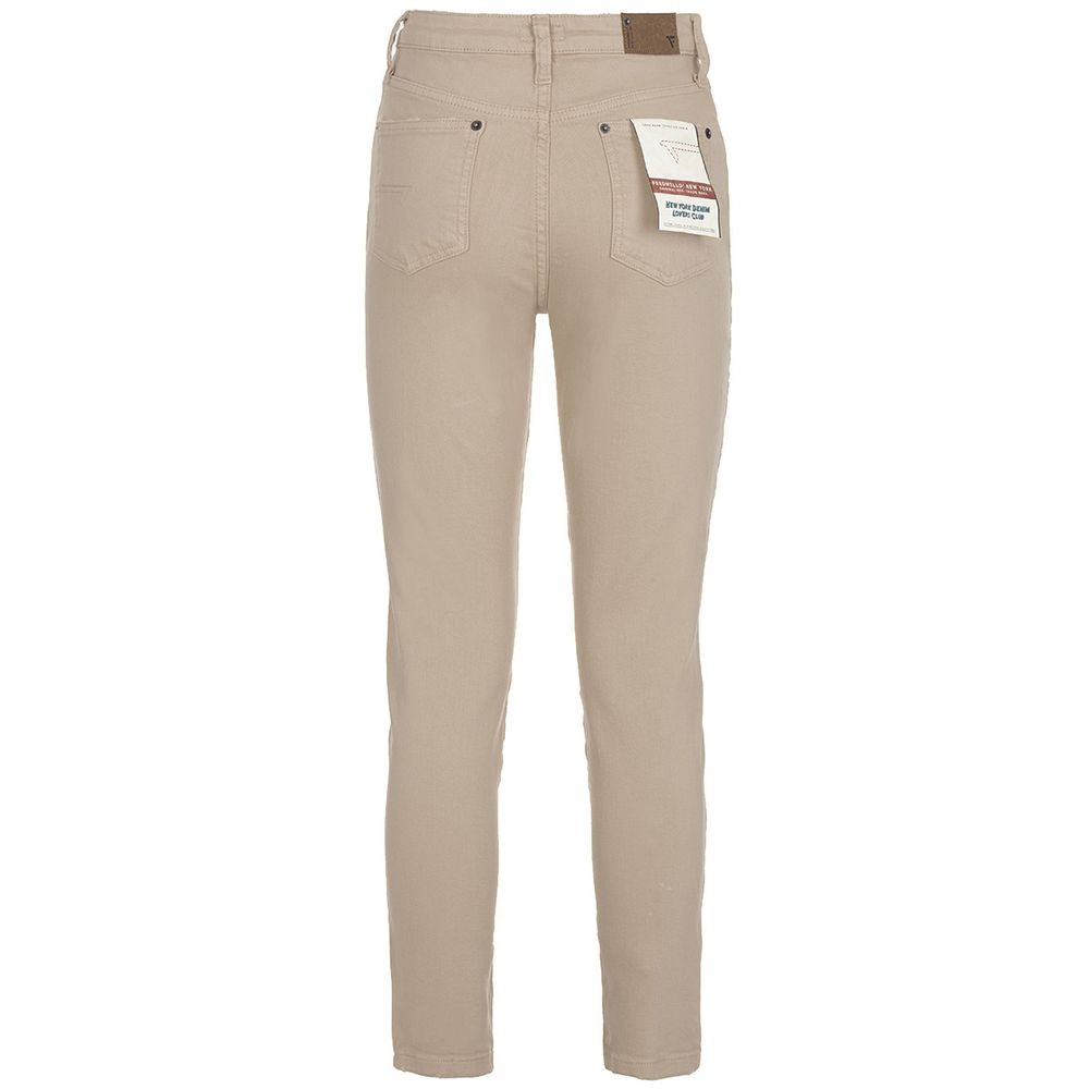 Chic Beige Five-Pocket Women's Trousers