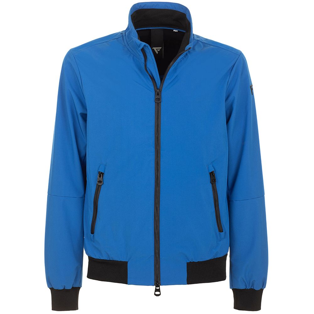 Sleek Blue Technical Fabric Jacket