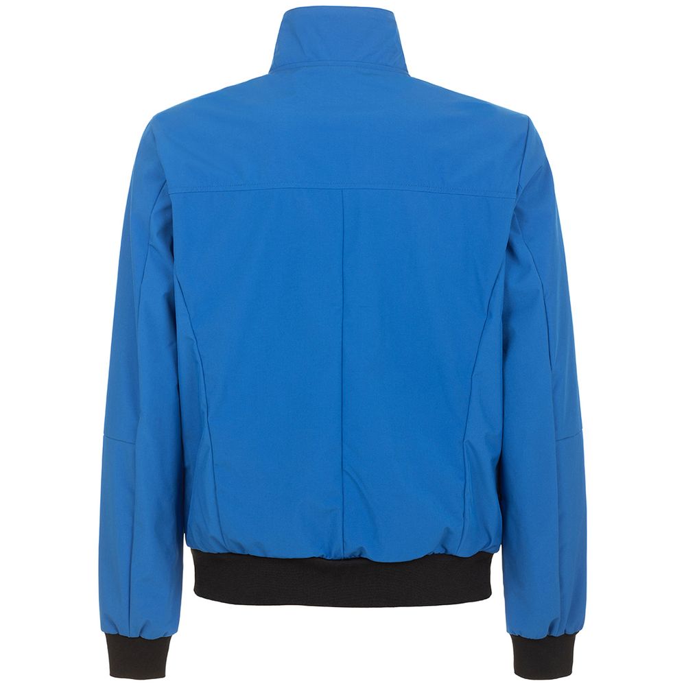 Sleek Blue Technical Fabric Jacket