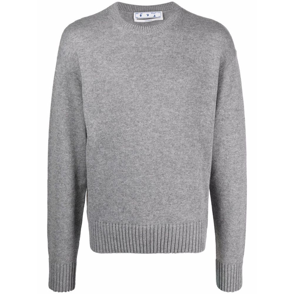 Elegant Gray Wool Sweater for Men