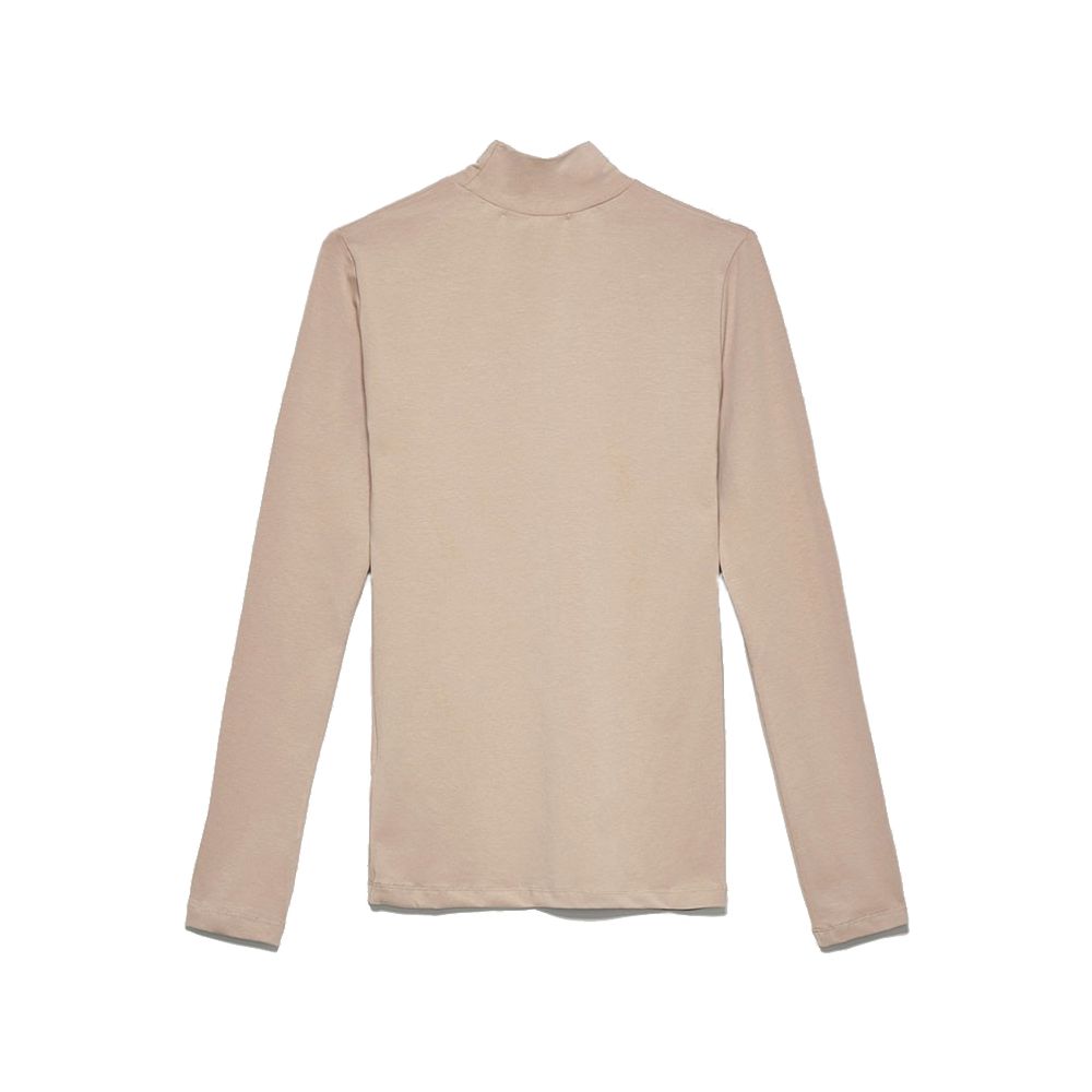 Elegant Beige Turtleneck Sweatshirt