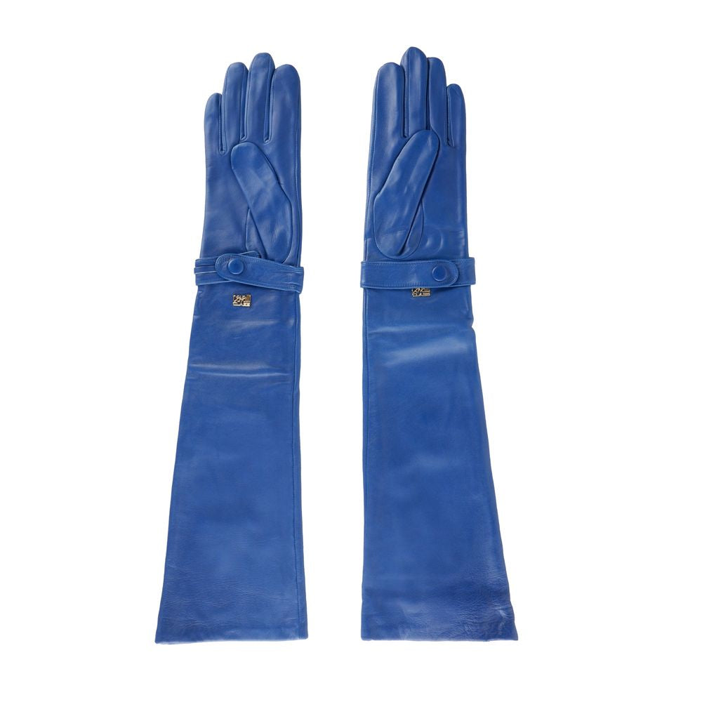 Blue Lambskin Women Glove