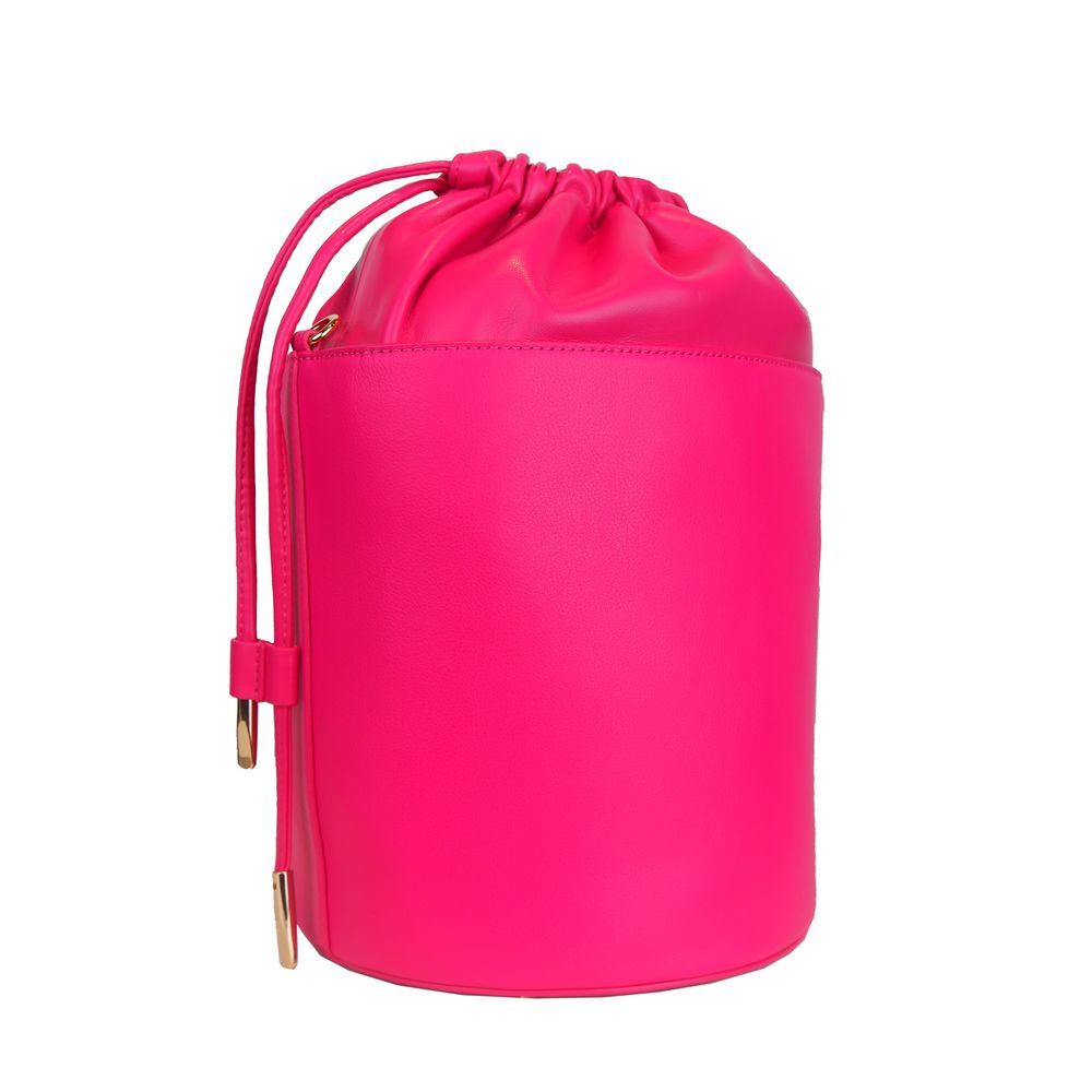 Fuchsia Elegance Leather Bucket Bag