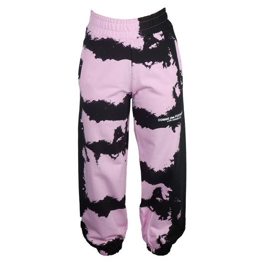 Chic Pink Print Cotton Track Pants