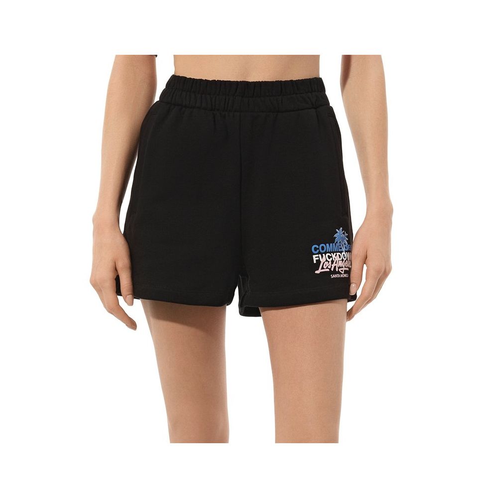 Chic Black Cotton Shorts with Side Pockets