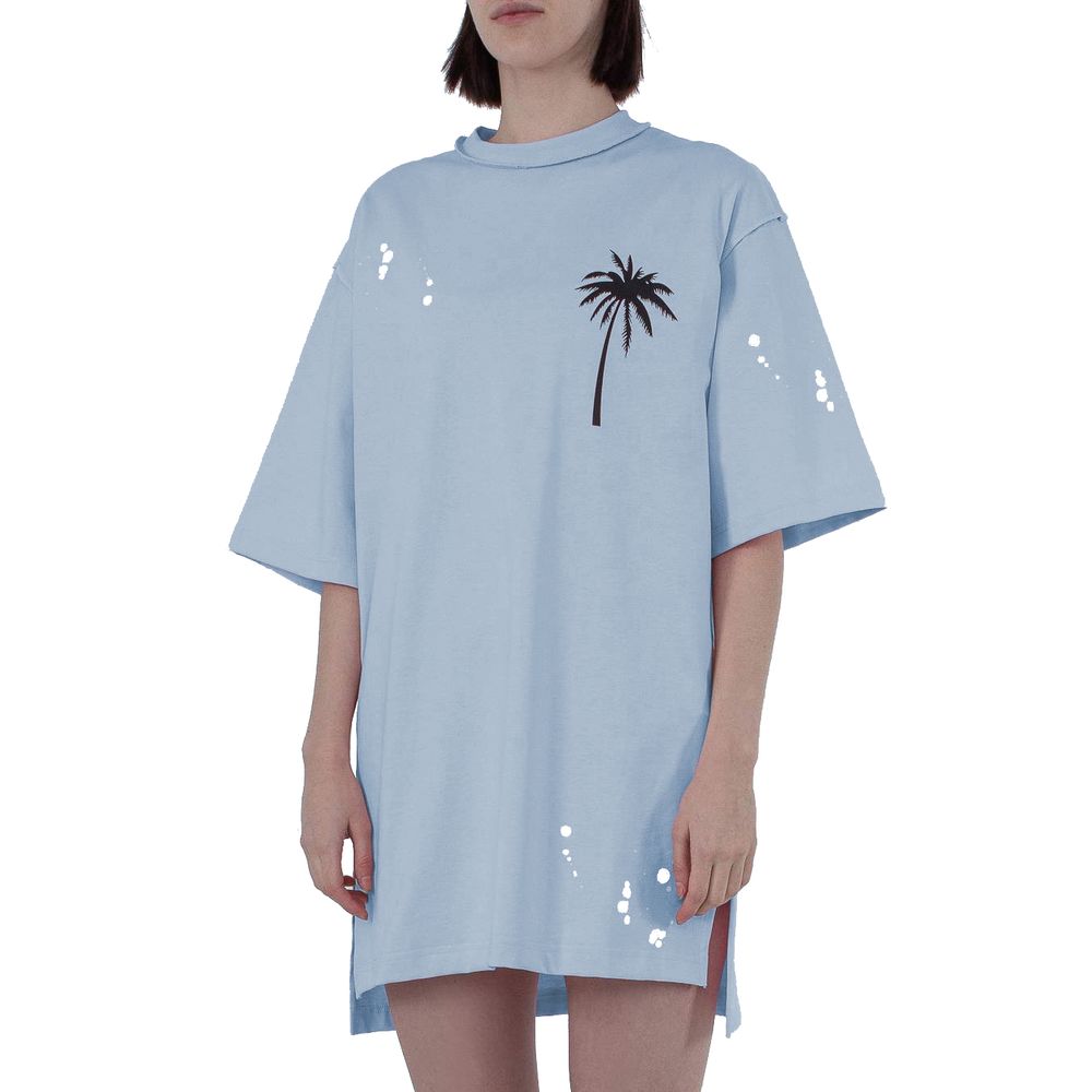 Light Blue Cotton Women Dress