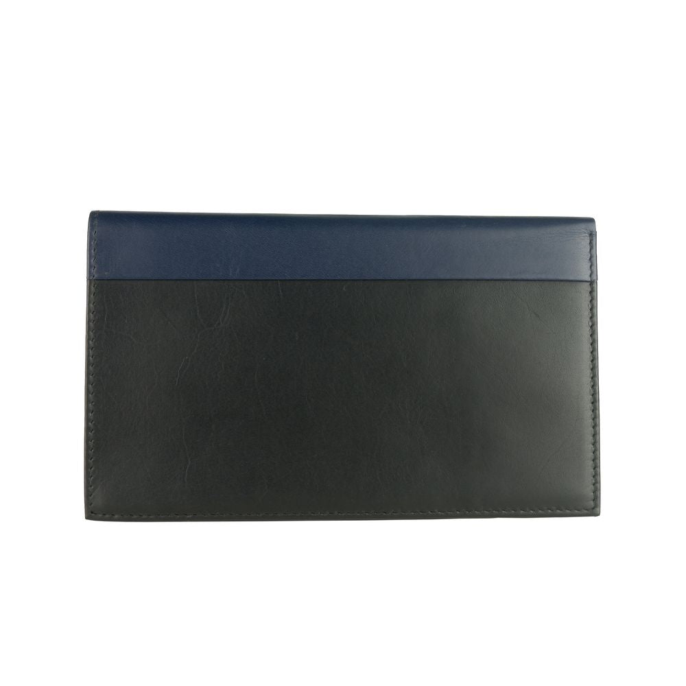 Blue Calfskin Men Wallet