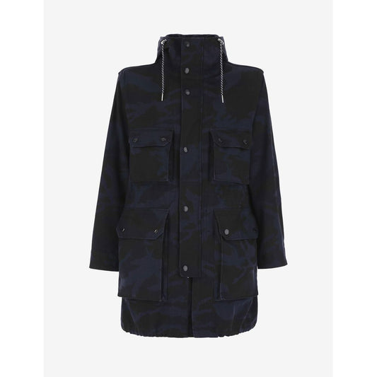 Blue Cotton Men Jacket