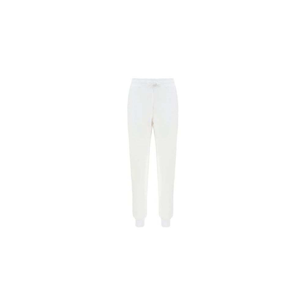 Chic White Cotton Pants with Rainbow Accents