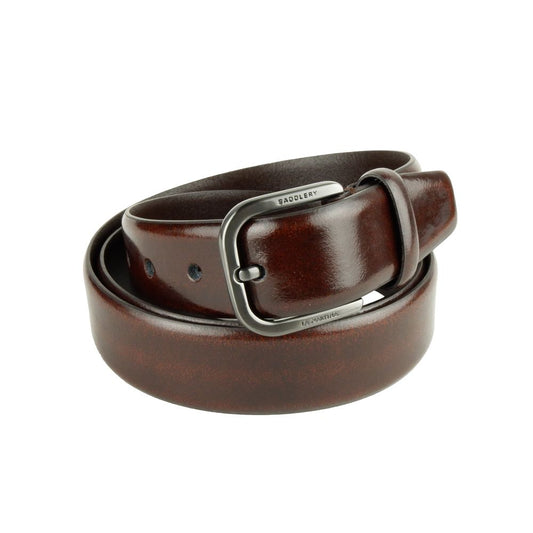 Dark Brown Leather Mens Belt