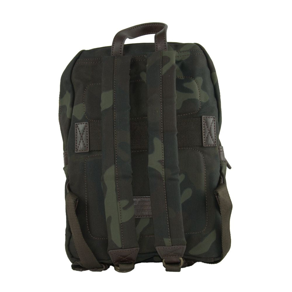 Green Cotton Men Backpack