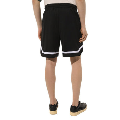 Sleek Black Bermuda Shorts with Logo Detail