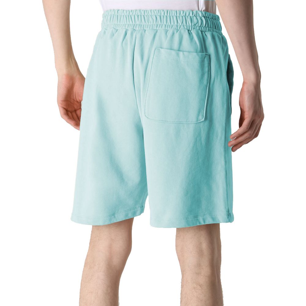 Chic Light Blue Bermuda Shorts with Logo