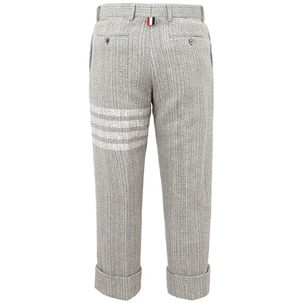 Elegant Gray Knit Trousers