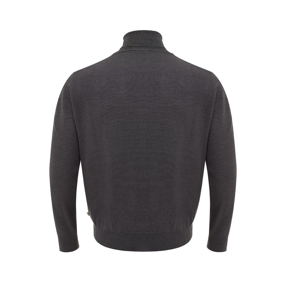 Elegant Gray Wool Sweater for Men