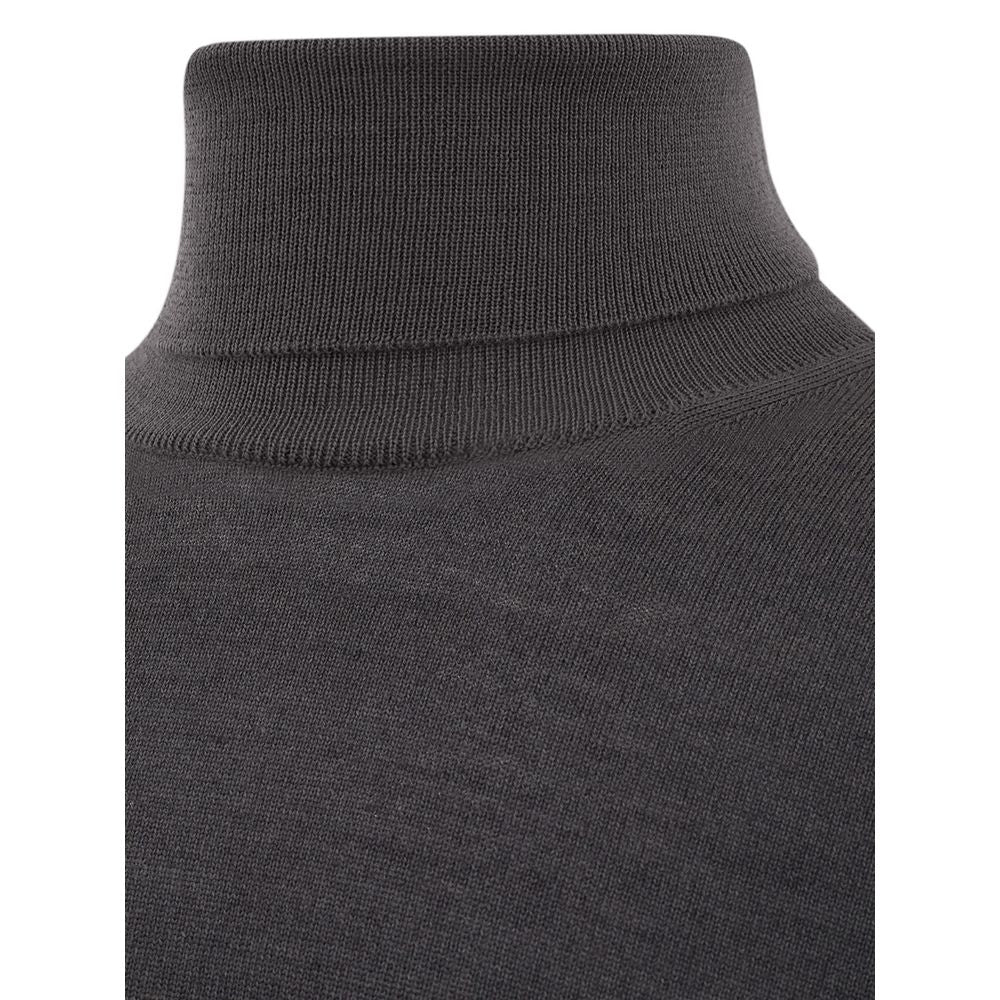 Elegant Gray Wool Sweater for Men