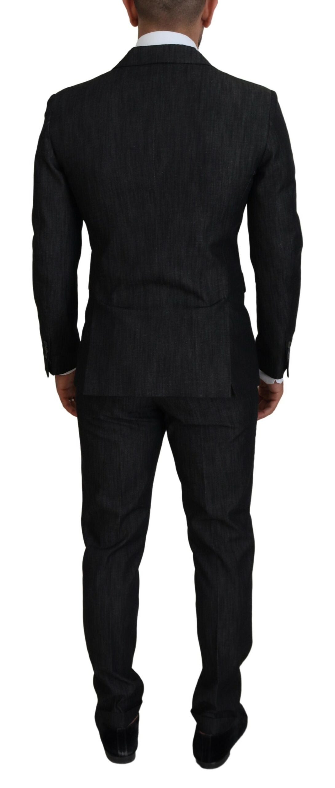 Black Cotton Single Breasted 2 Piece MIAMI Suit