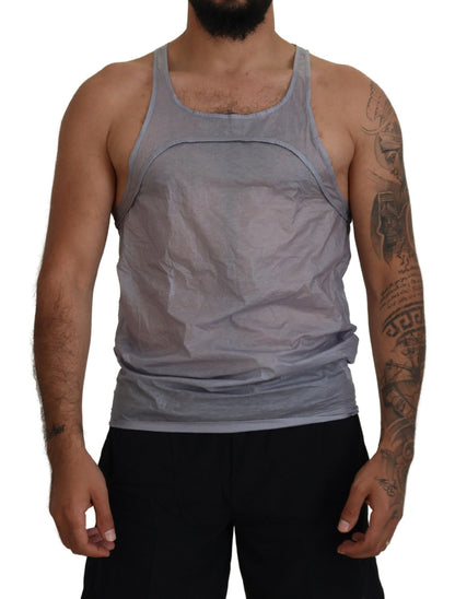 Light Gray Cotton Sleeveless Tank Men Top T-shirt