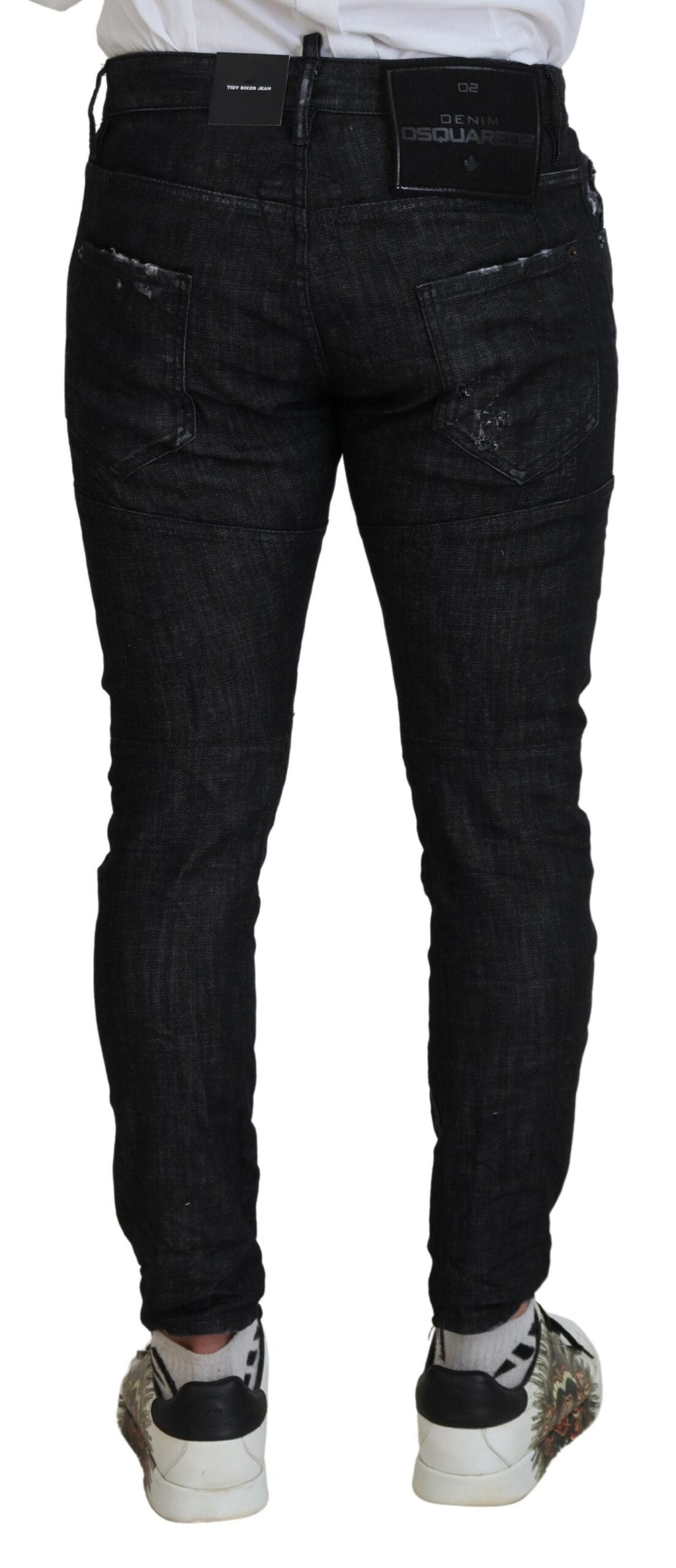 Black Washed Cotton Skinny Casual Men Denim Jeans