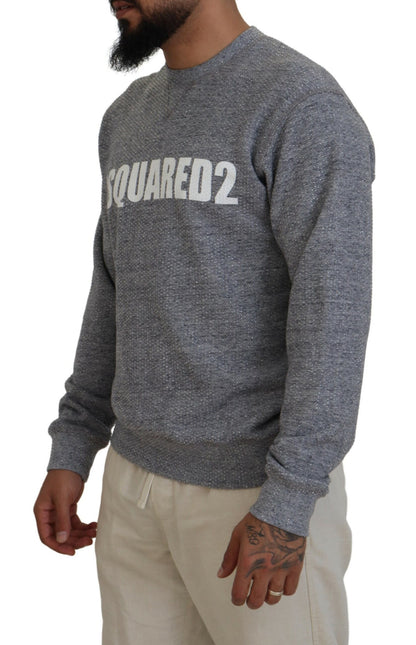 Gray Crystal Embellishment Men Pullover Sweater