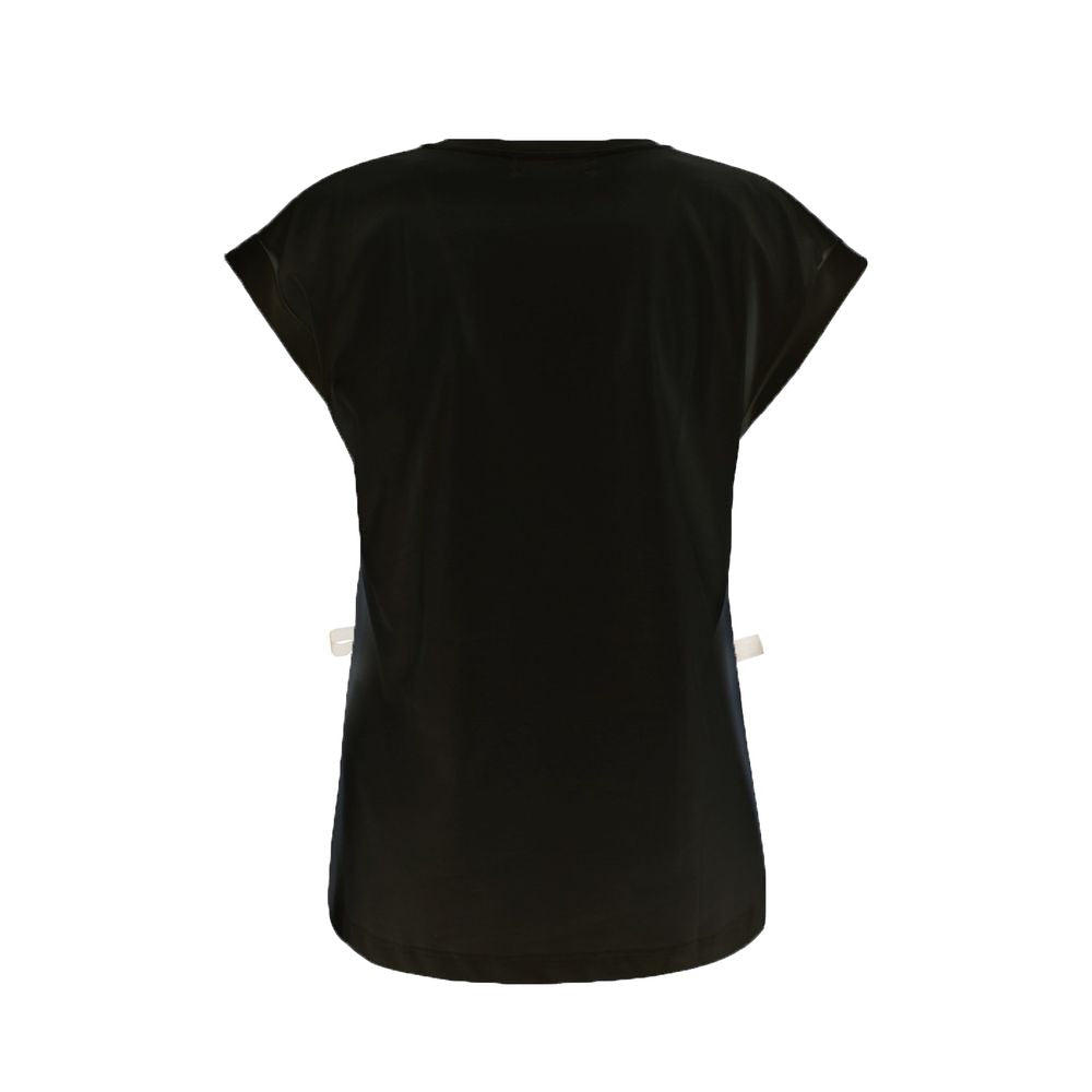 Black Cotton Women T-Shirt