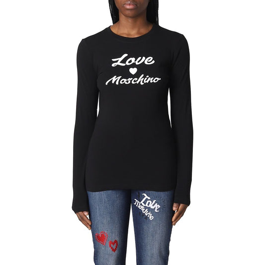 Elegant Long-Sleeved Cotton Logo Tee