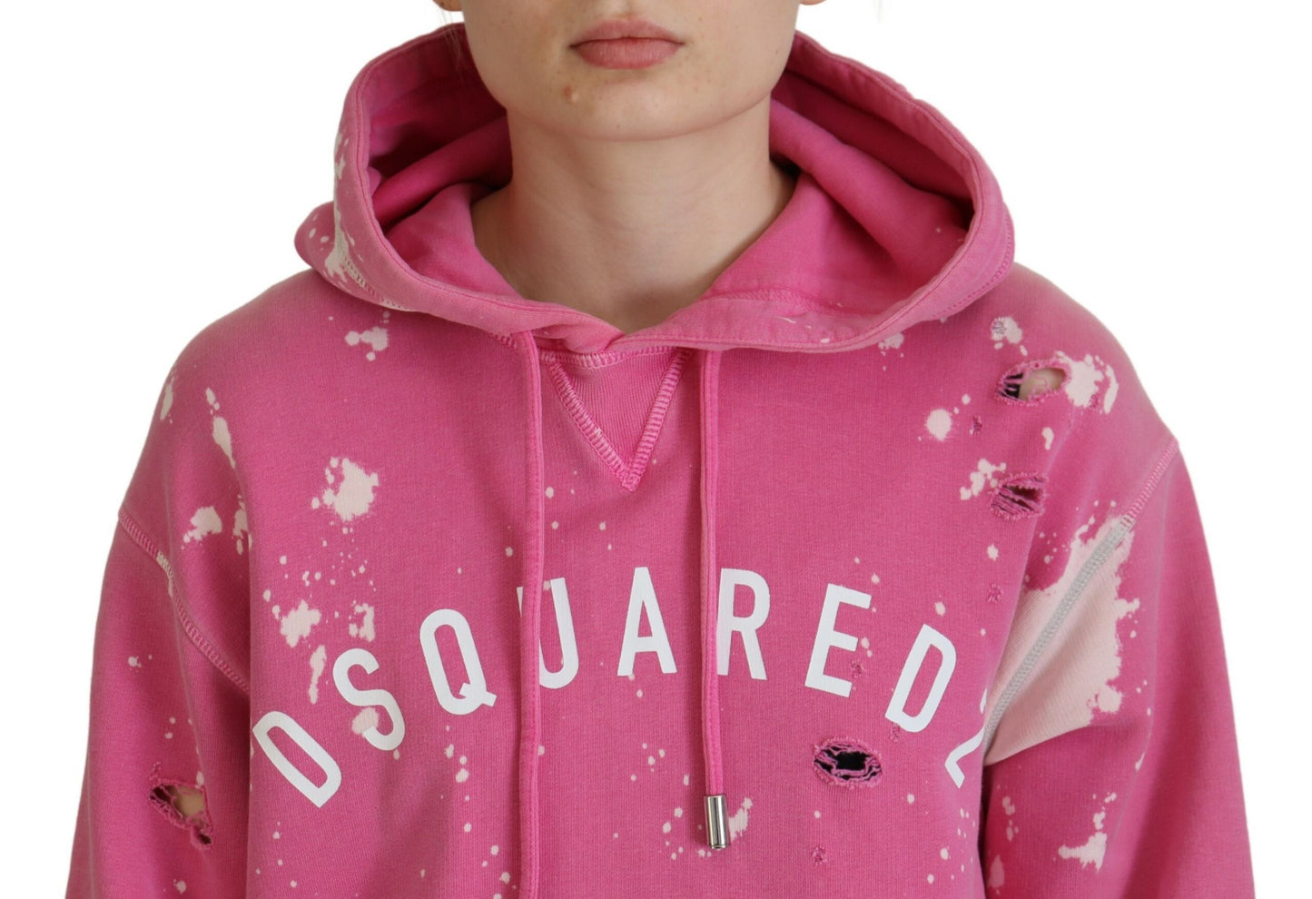 Pink Logo Print Cotton Hoodie Sweatshirt Sweater