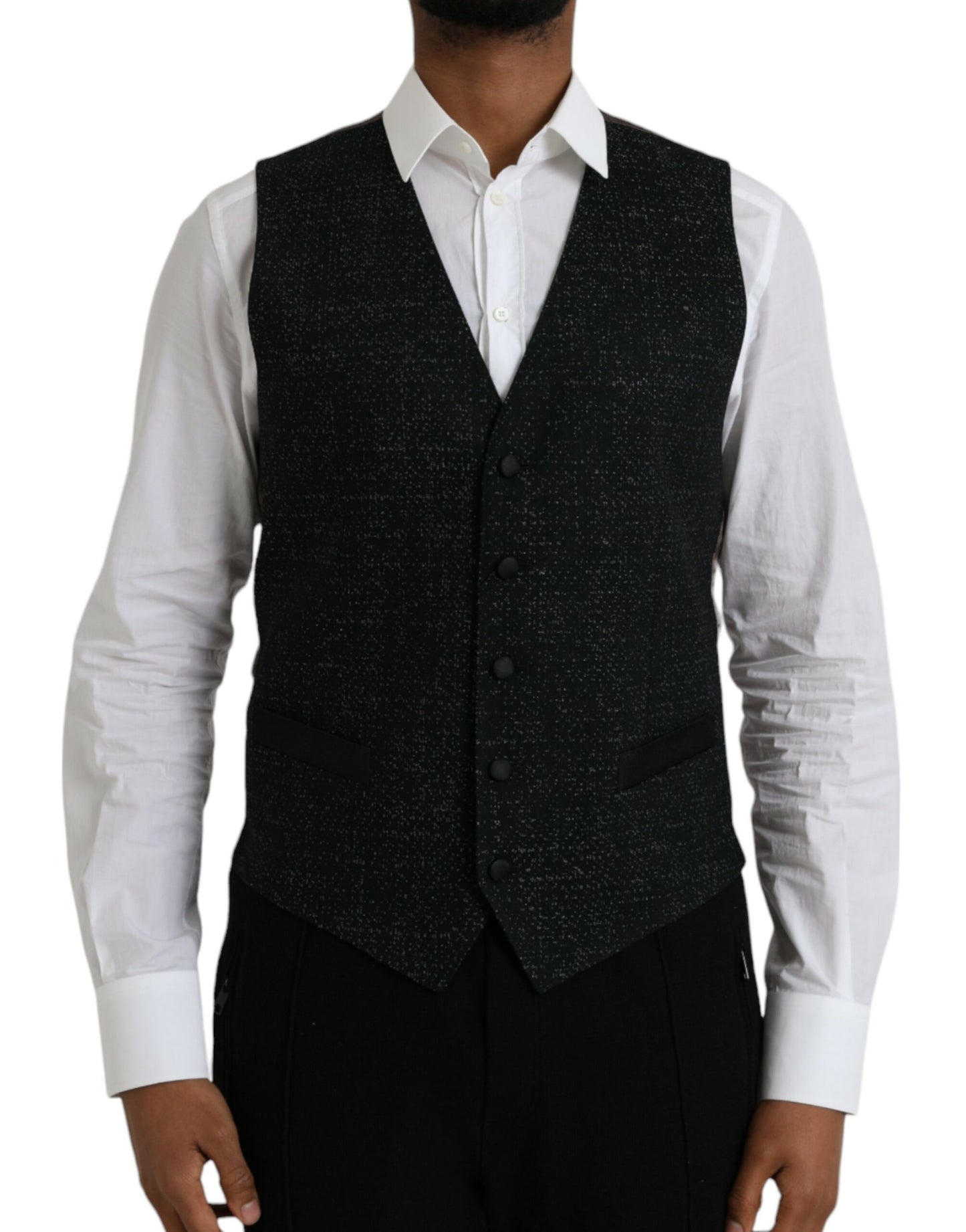 Black Brown Silk Waistcoat Dress Formal Vest