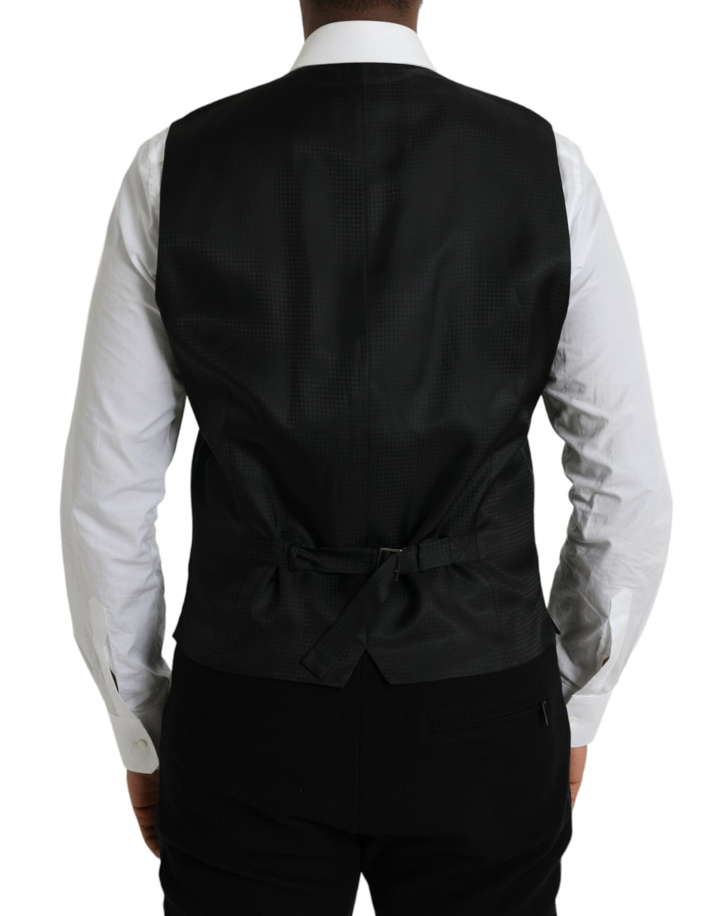 Black Wool Waistcoat Dress Formal Vest