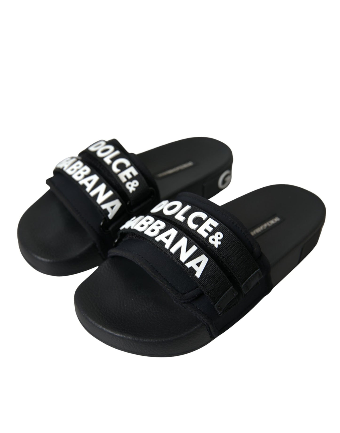 Black Neoprene Slides Flats Beachwear Shoes