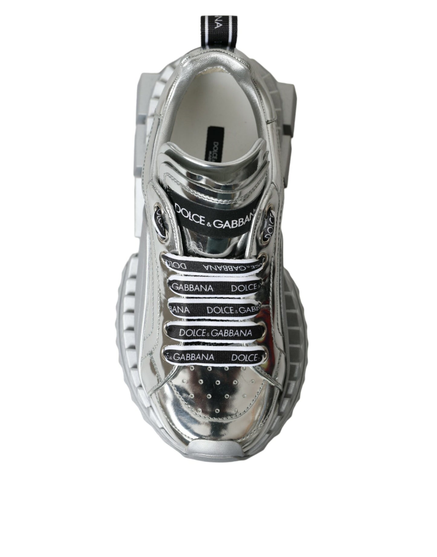 Silver Leather Super Queen Sneakers Shoes