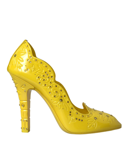 Yellow Crystal CINDERELLA Heels Pumps Shoes