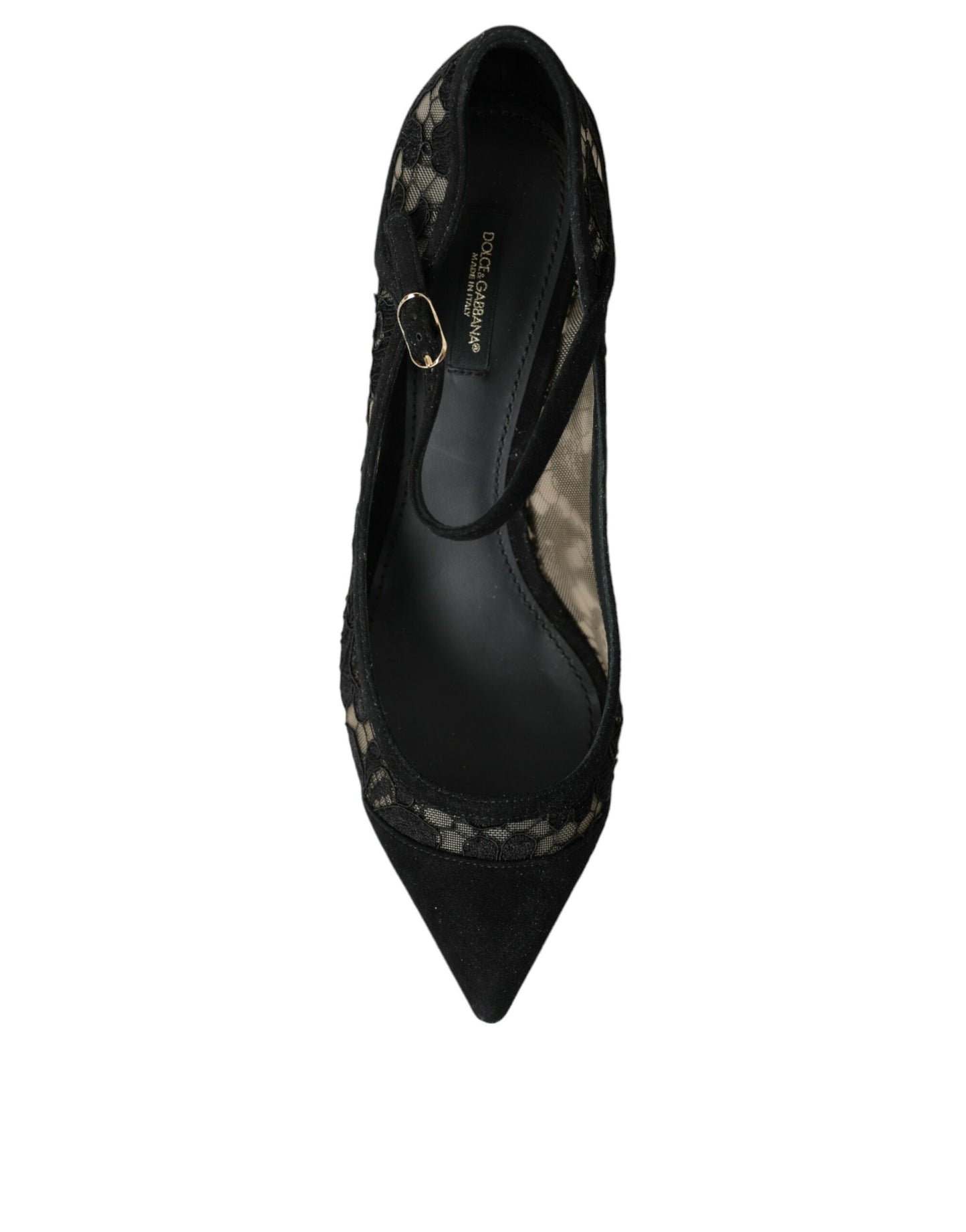 Black Taormina Lace Mary Janes Pumps Shoes